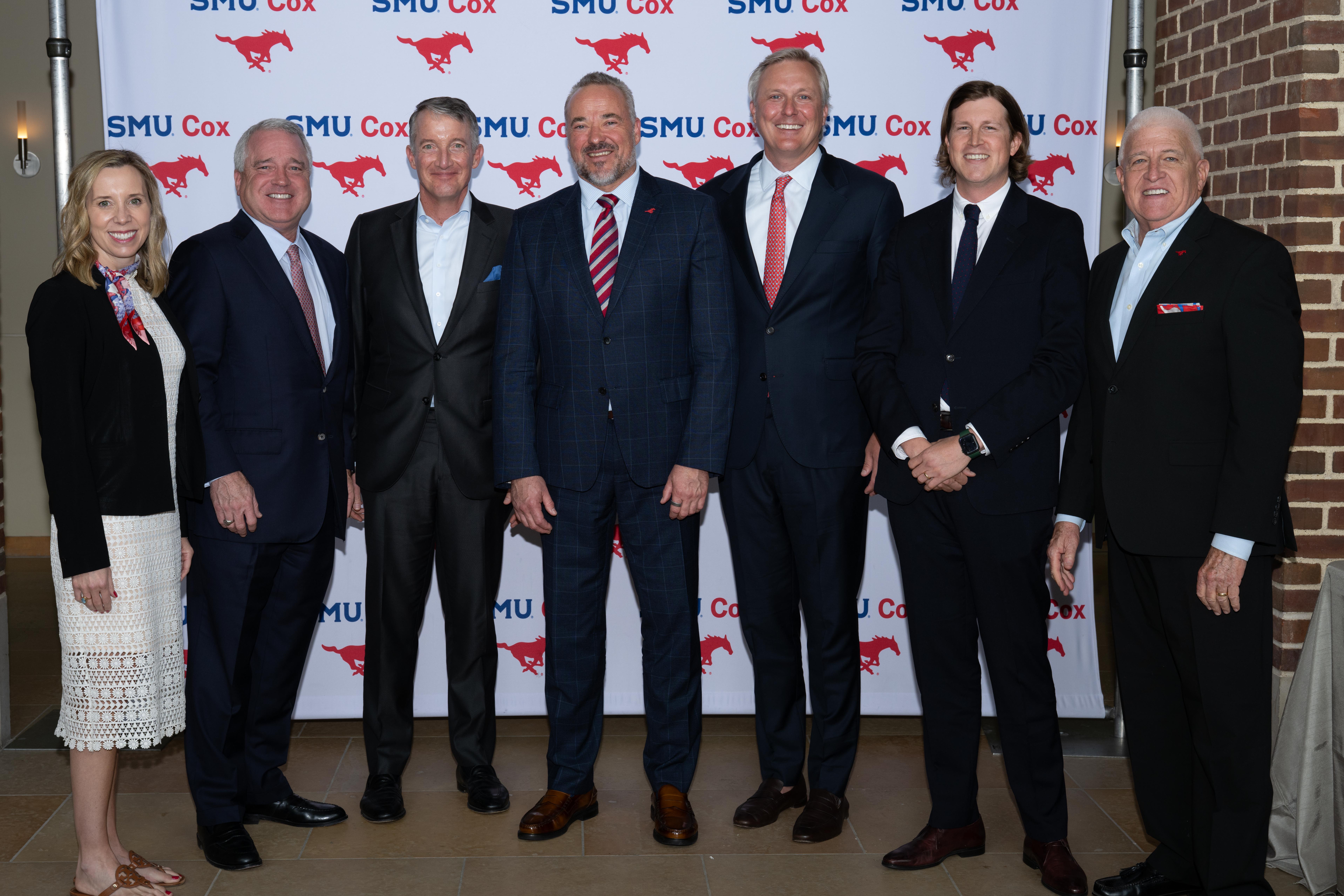 Cox DAA & Oustanding Young Alums 2026 photo with Dean Milbourn and President Hartzell