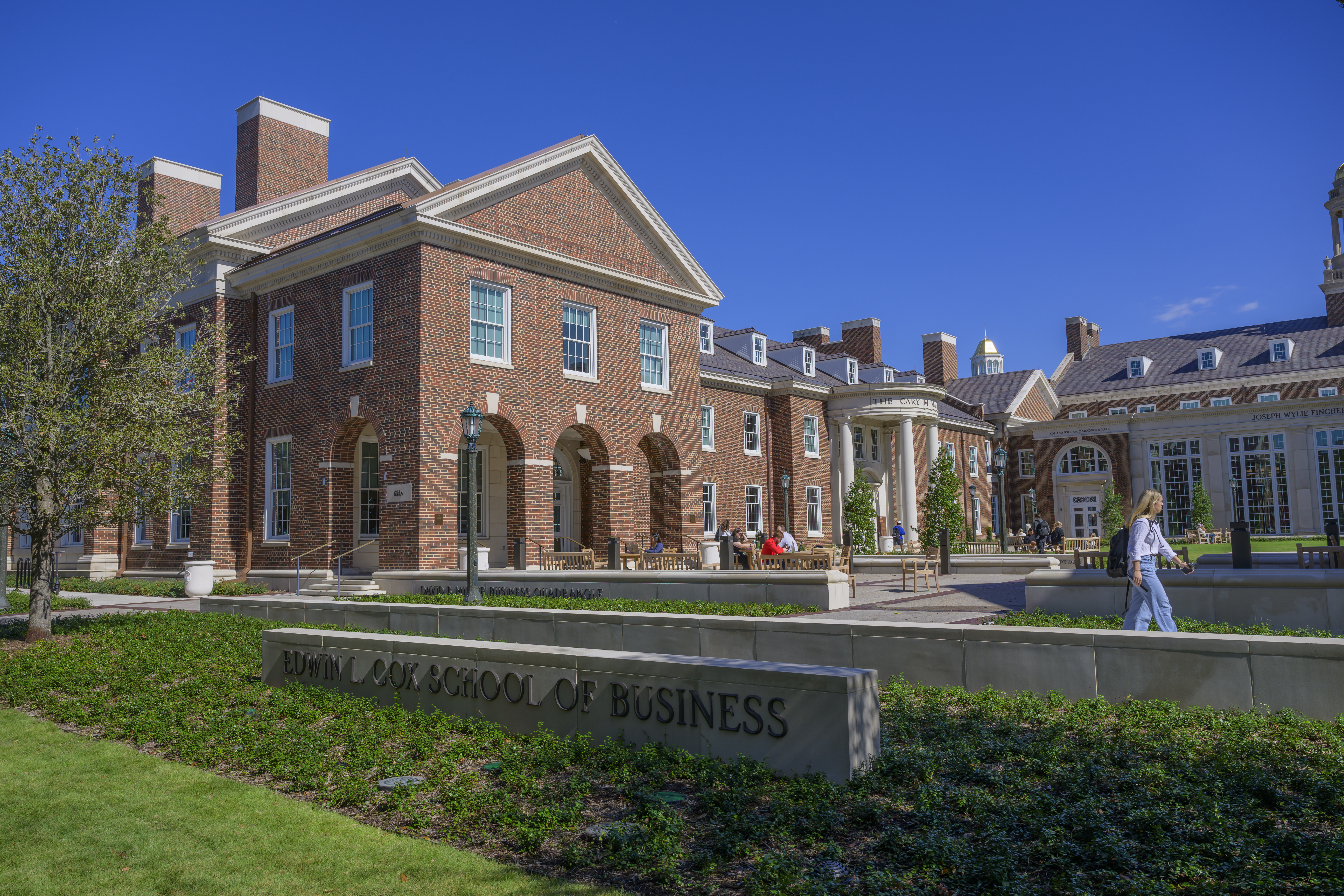 Cox School sign, view from Bishop Blvd. fall 2024
