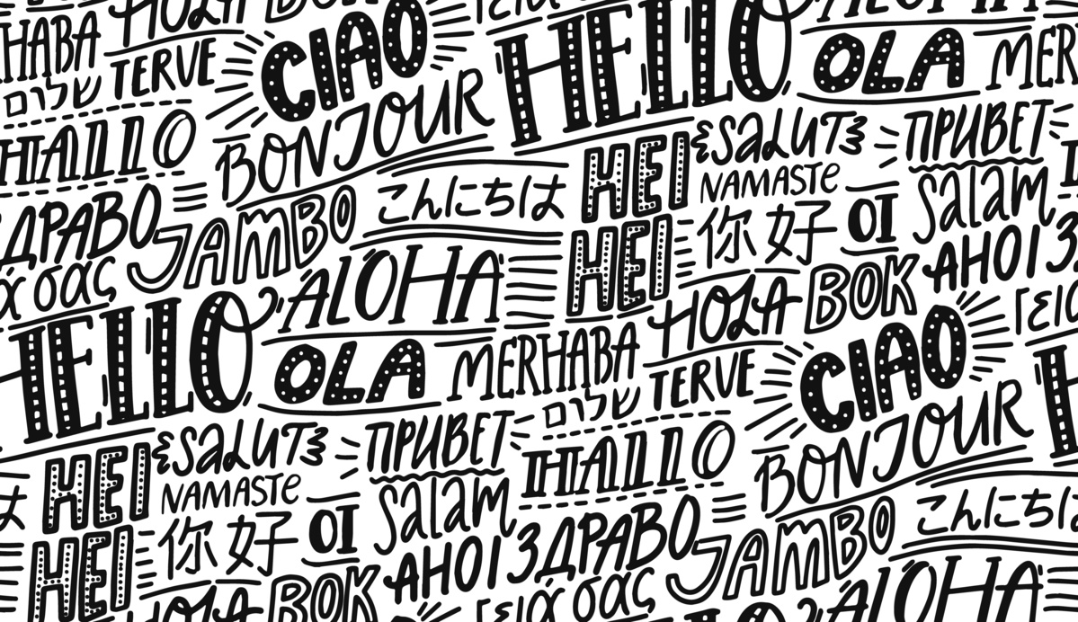 Image of 'hello' in varying languages