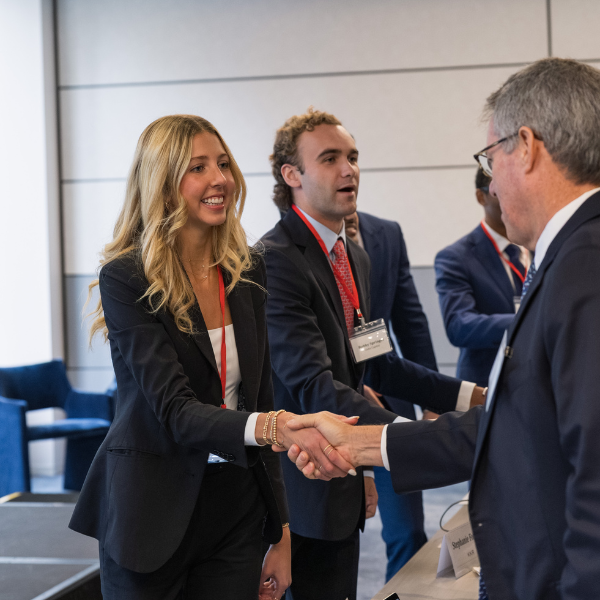 Students meeting real estate executives