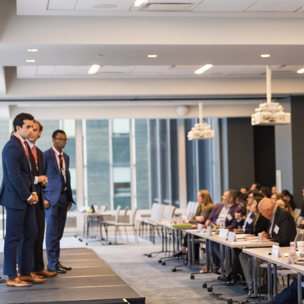 students presenting at competition