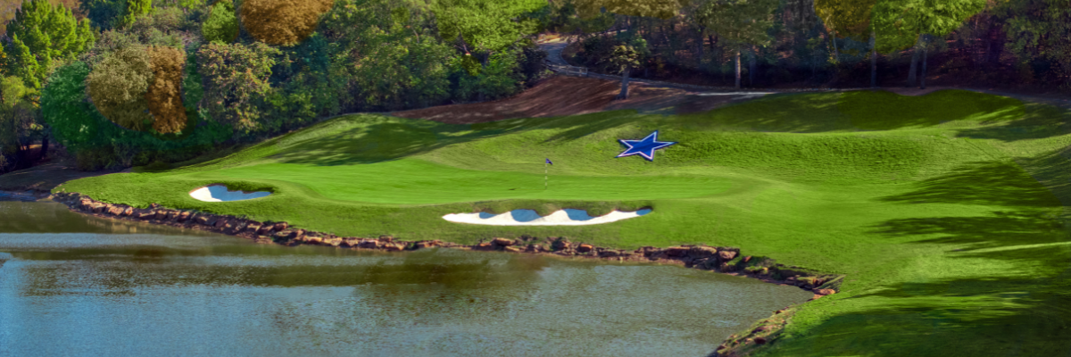 aerial shot of cowboys golf club course