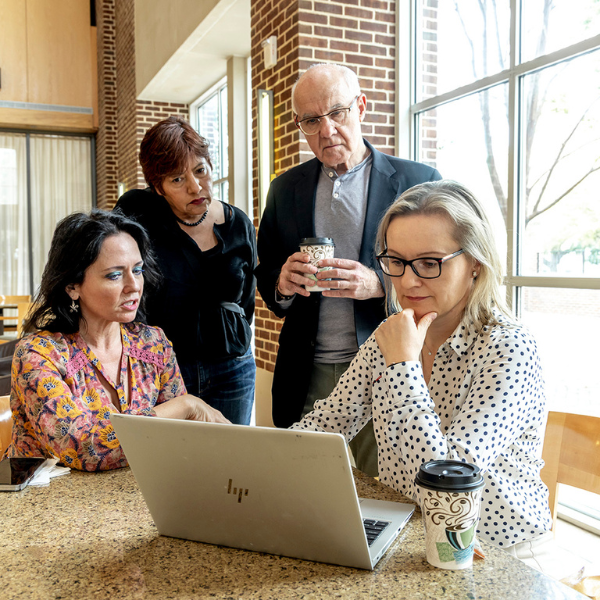 students in Collins center