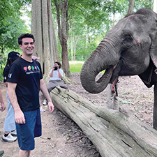 Michael Cogan with an elephant