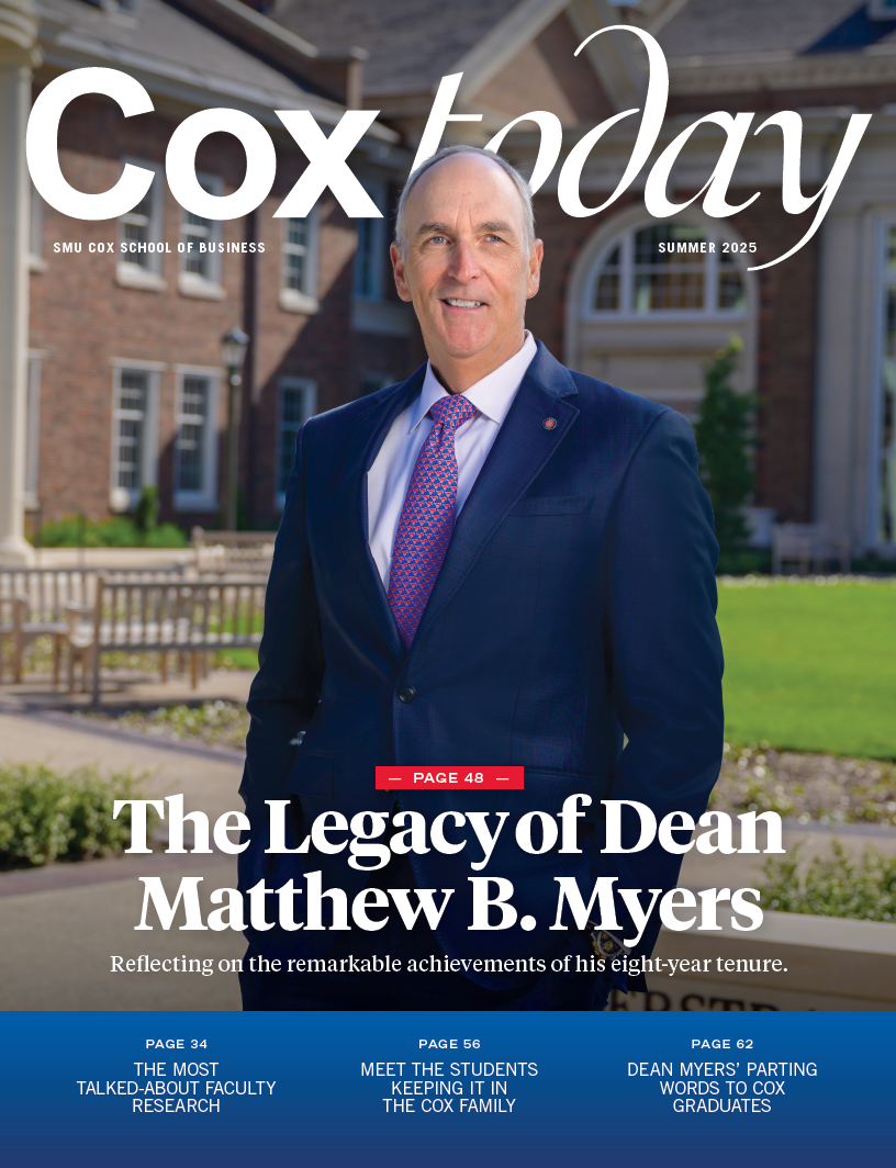 photo of former dean myers - on cover of coxtoday magazine
