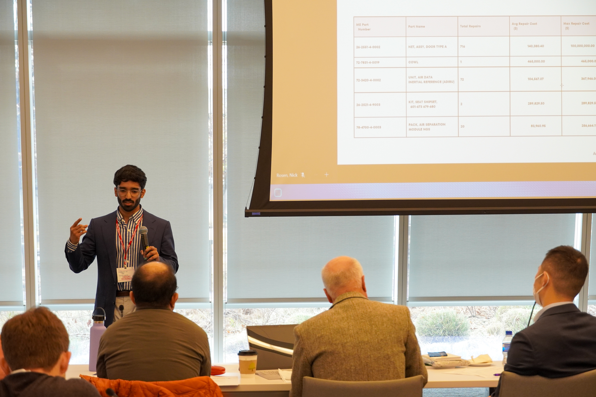 Student makes presentation