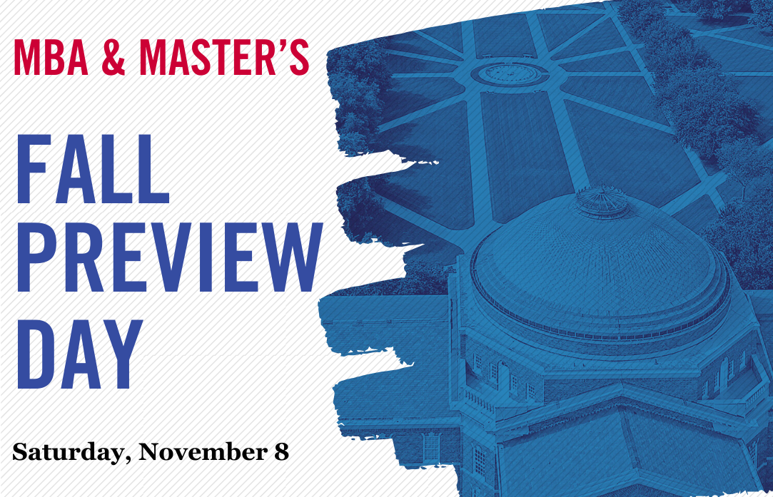 photo of dallas hall next to text for Fall Preview Day