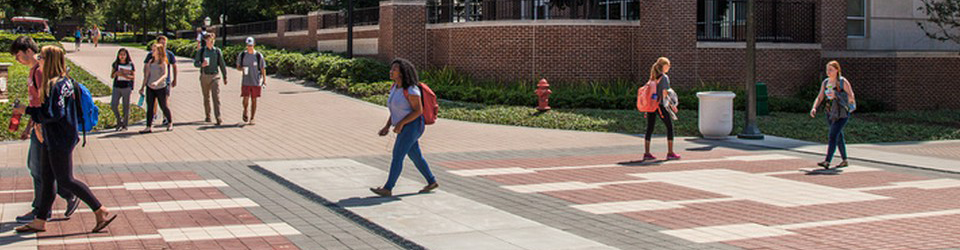 Students walking on SMU campus