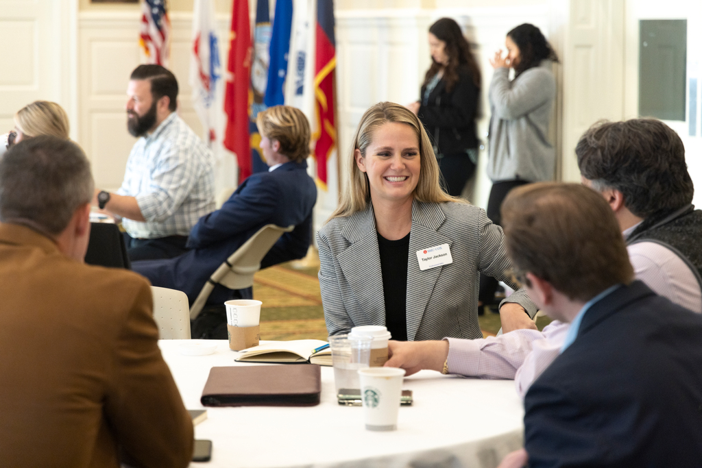 students at an event