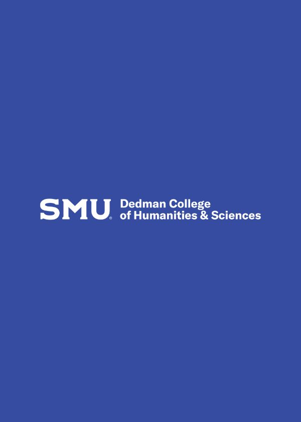 Static blue square with Dedman College logo in white