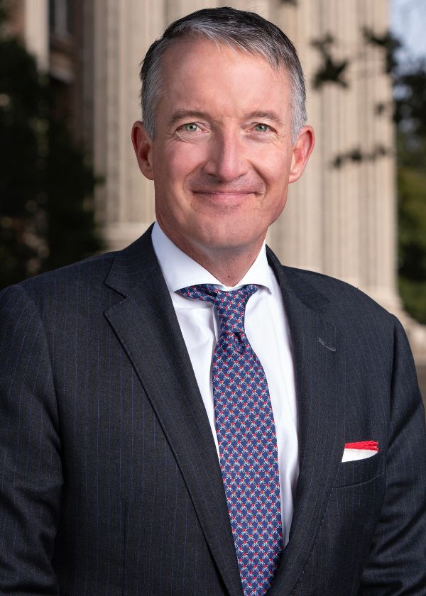 Professional headshot of smu president Jay Hartzell