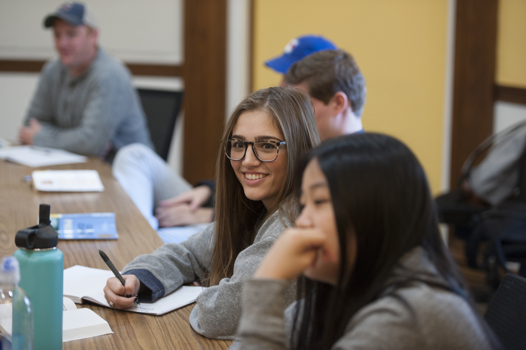 students in dallas hall classroom