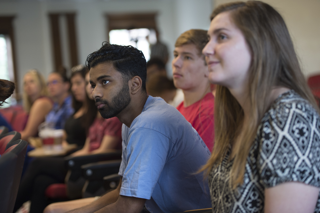 students listening in class