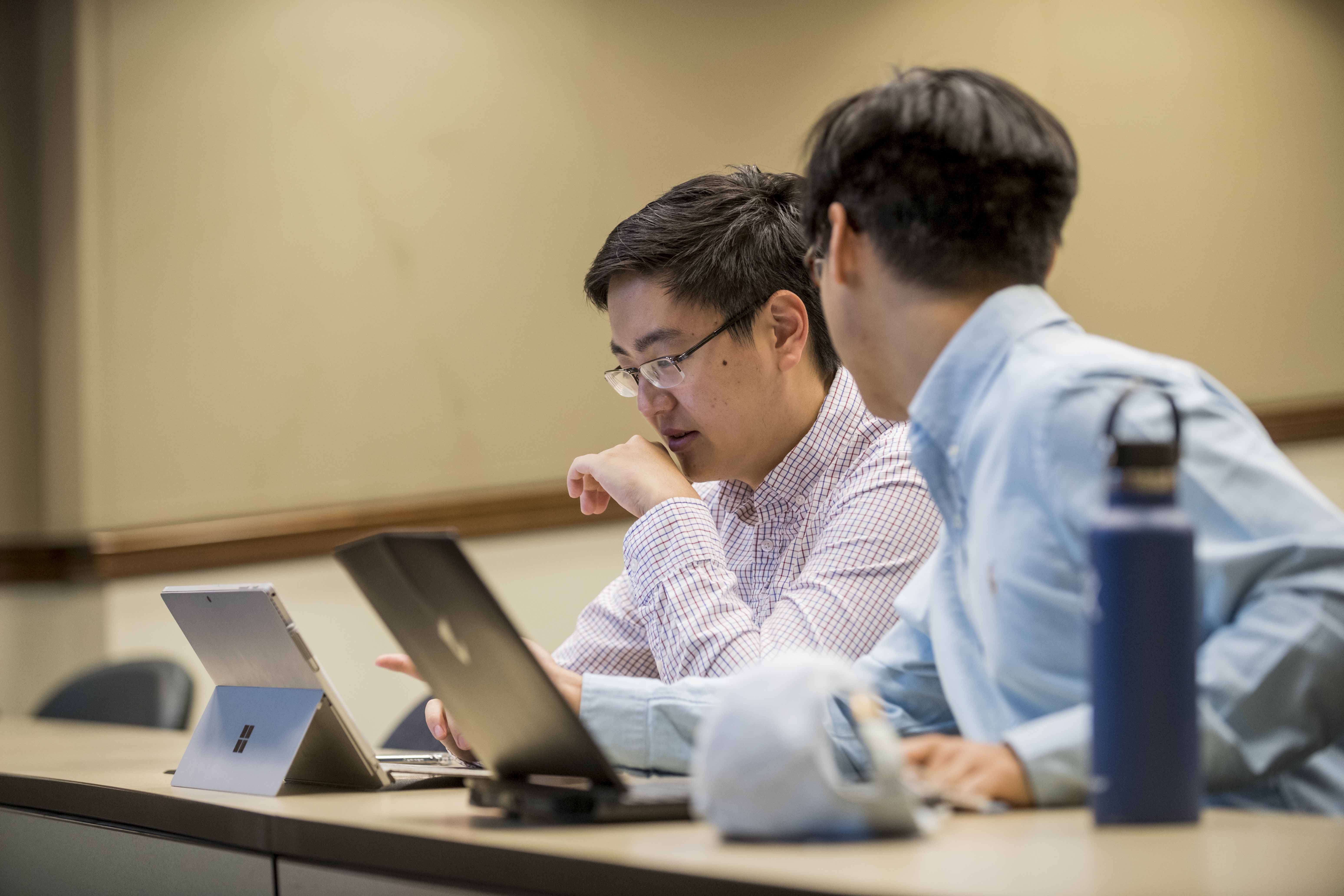 student sitting in classroom