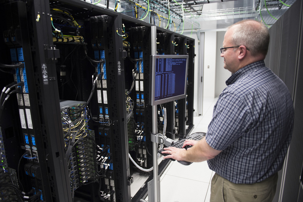 man working on computer