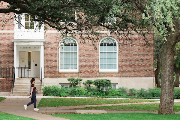 Clements Hall, located in the center of the SMU campus, is home to the Embrey Human Rights Program.