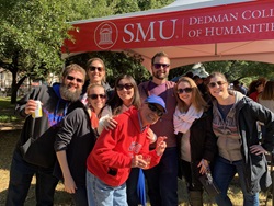 SMU Psychology Department celebrates Homecoming at Dedman College tent.