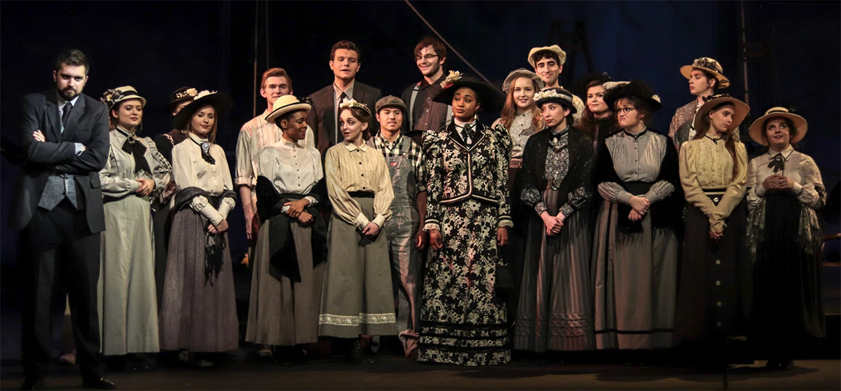 Artists on stage and performing