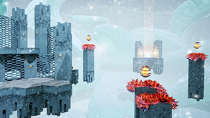 Game screenshot from SMU Guildhall student game Frostrunner