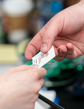 Photo of passing business card