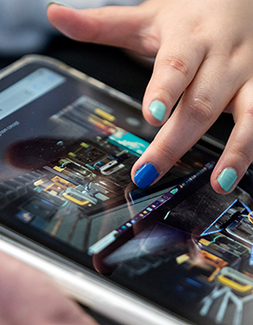 Photo of student using tablet