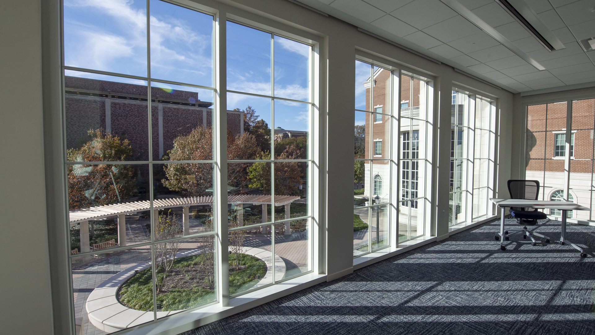 Photo of Ford Hall classroom overlooking campus