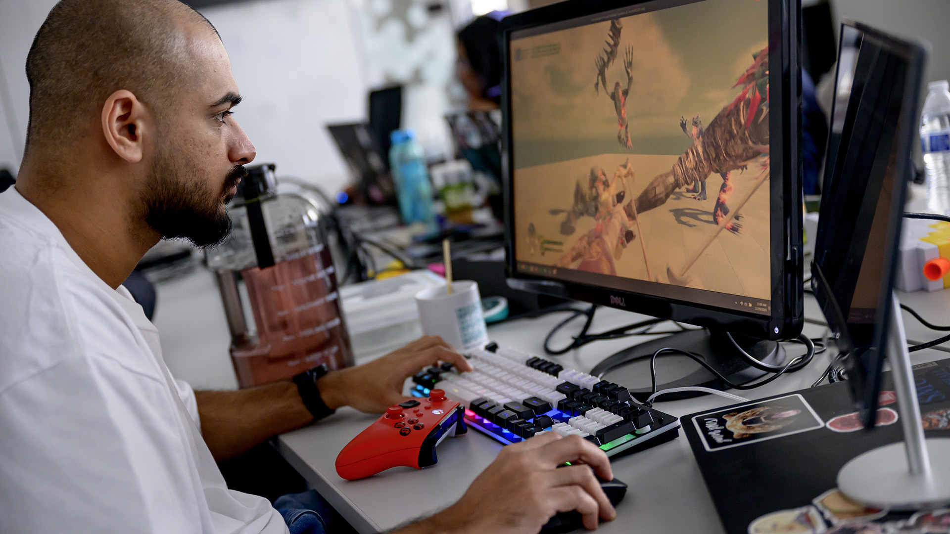 A photo of a SMU Guildhall student in class