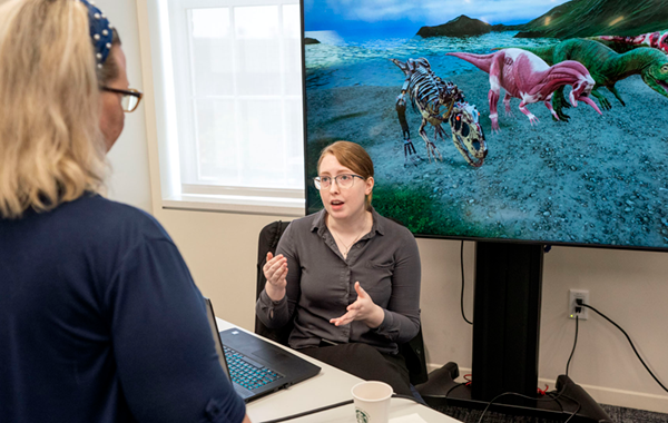 Student exhibiting at Exhibition