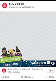 SMU Guildhall Extra Life Facebook Photo Frame