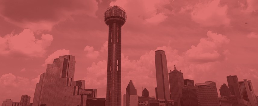 dallas skyline red overlay