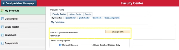 faculty center screenshot