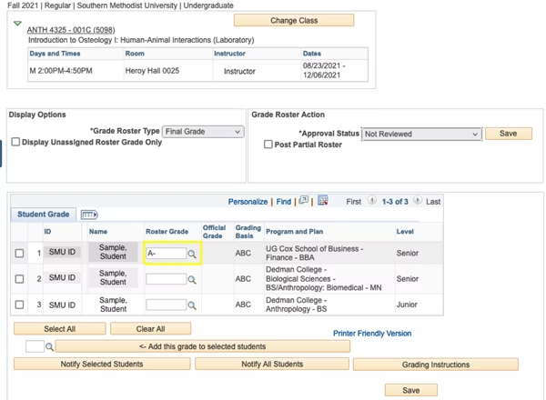 faculty center screenshot