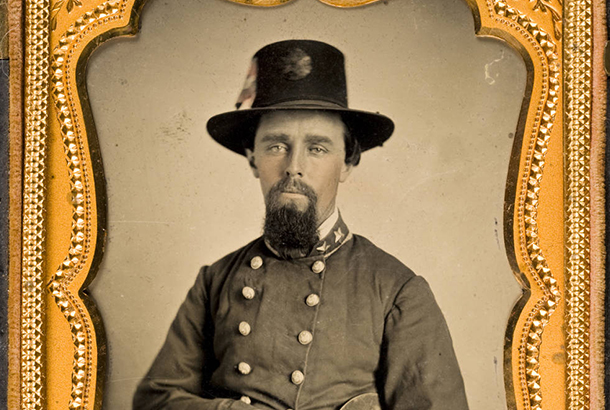 Tintype portrait of Colonel Julius A. Andrews, 32nd Texas Cavalry Regiment, Confederate States Army.