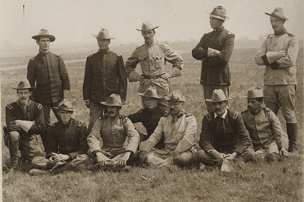 [Colonel Theodore Roosevelt with a Group of Rough Riders Recommended for Promotion]