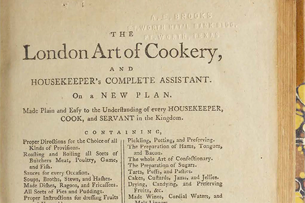 The London art of cookery, and housekeeper's complete assistant [title page], 1787