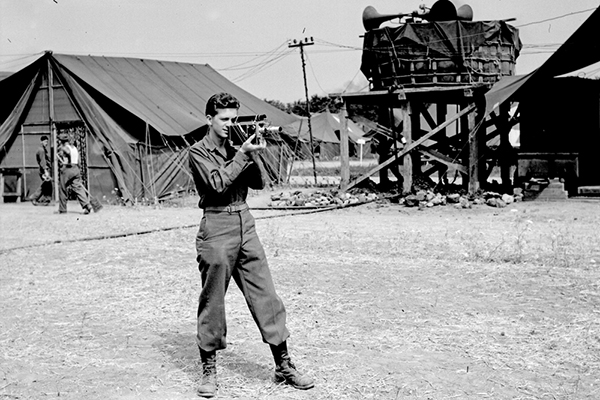 Melvin Shaffer with Cine Special, 8th Evacuation Hospital. Italy
