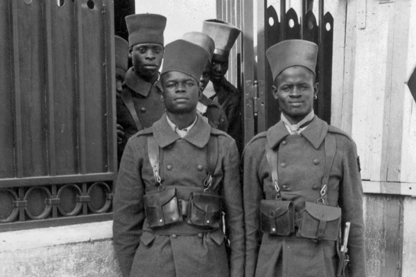 Senegalese Troopers on guard at Sultan's Palace, Rabat, Morocco, September 1943