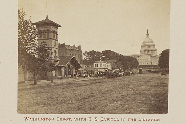 Washington Depot, with U. S. Capitol in the Distance.