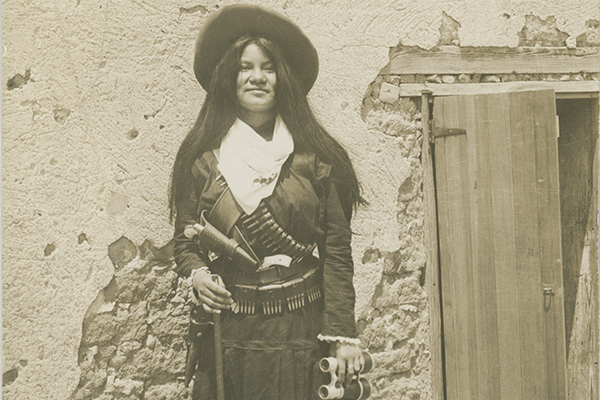 [Herlinda Perry Wong with Rifle and Binoculars]