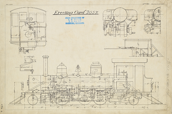 [Fry, Miers & Company for Compania Ramal, Locomotive 1, Erecting Card Drawing No. 2057]