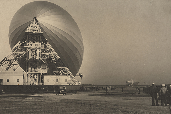 [The Hindenburg, with Second Airship in Background, Lakehurst, NJ]