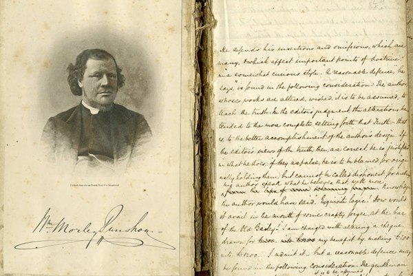 William Morley Punshon, and sample page of MS notes on Bunyan's Pilgrim's Progress