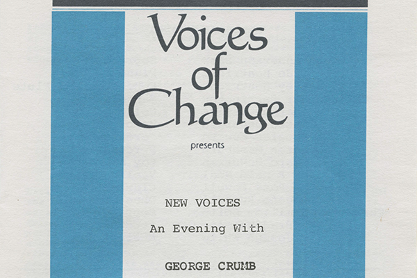 New Voices: an evening with George Crumb: January 28, 1980 
