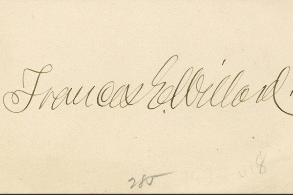 Frances E. Willard calling card signature