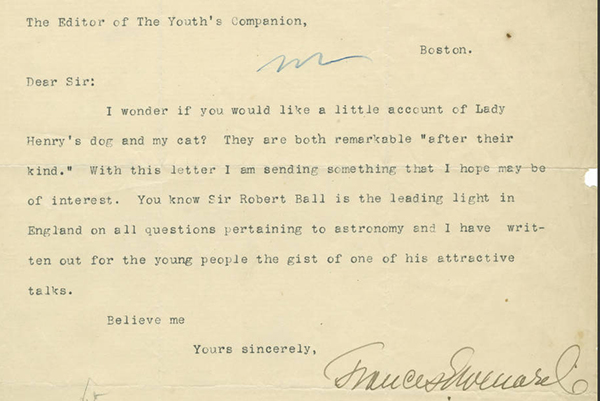 Letter from Frances Willard to the Editor of the Youth's Companion