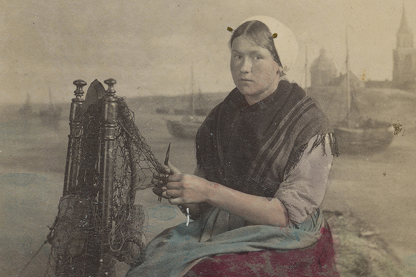 Holland; Mending nets