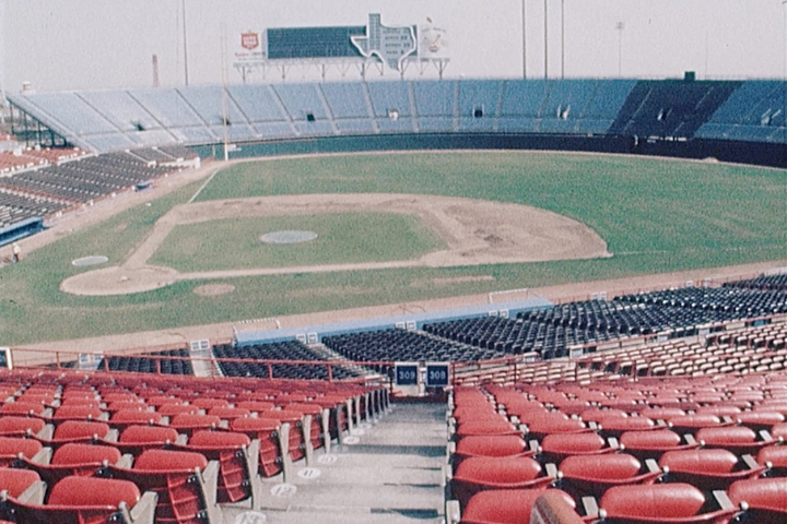 Texas Rangers baseball stadium in the 1970s