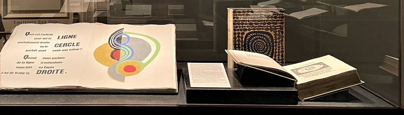 fine press books in display case