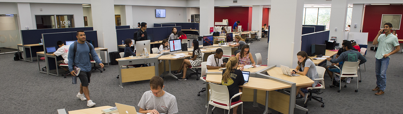 students studying at desks