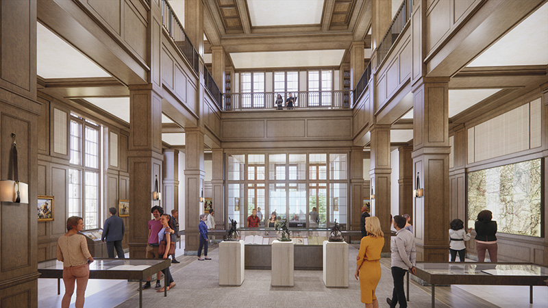 Artist rendering of Rees-Jones Library exhibition area